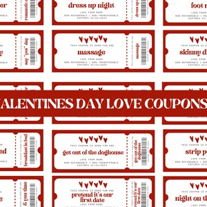 Printable Valentines Day Coupons | Valentines Day Love Coupons For Him | Valentines Day Coupons  | Valentines Day Gift for Wife