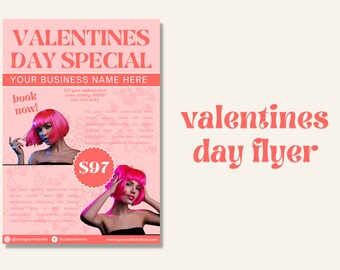 Valentines Day Sale Flyer Template | Valentine Hair flyer | Valentines Day Sale Flyer | Valentines Day Sale Flyer Hair| Valentines Day Flyer