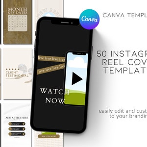 50 Instagram Reel Cover Template | Instagram Reel Cover Template für Canva | Canva Template Instagram Reels Cover | Reel Template Cover