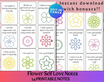 Growth mindset printable, Daily self discovery cards, Motivational deck for self confidence, Lunchtime memo, Self love communication message