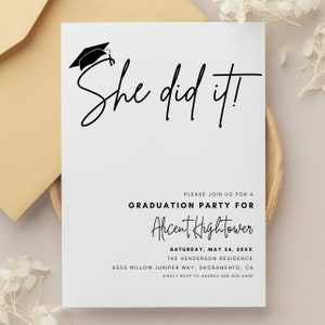 Congrats/she/he Did It Graduation Invitation Template,printable ...