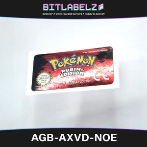 Pokemon: Ruby Edition » Replacement Label » AGB-AXVD-NOE » Metallic Effect