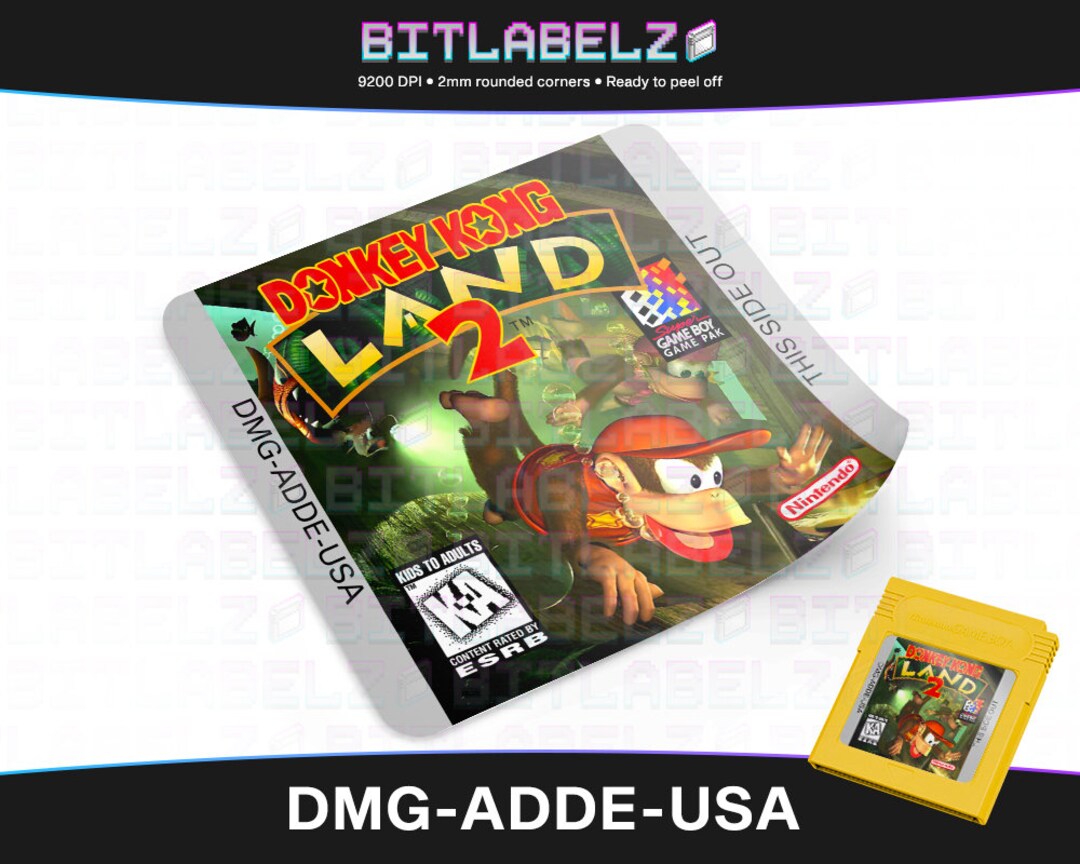 Addpe Donkey Kong Land 2 » Replacement Label » DMG-ADDPE-USA - Etsy