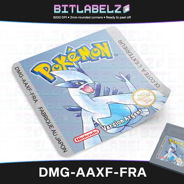 Pokemon Version Argent » Replacement Label » DMG-AAXF-FRA » Silver Effect