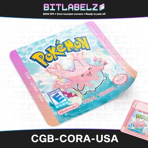 May include: A pink Game Boy Advance game cartridge with a coral-coloured background and a pink Pokémon character. The text on the cartridge reads "Pokémon Coral Version".