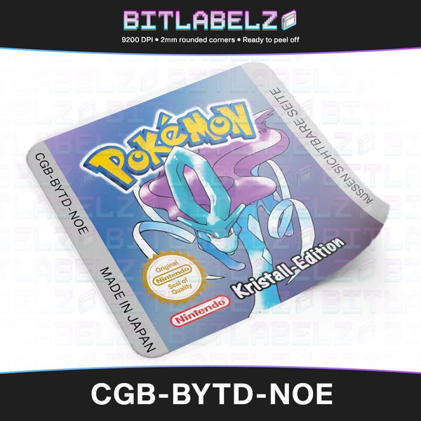 Pokemon Kristall Edition » Replacement Label » CGB-BYTD-NOE » Metallic Effect