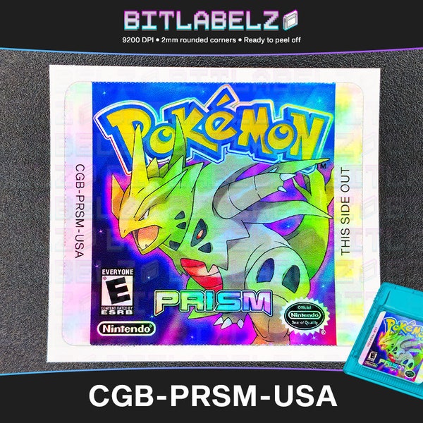Pokemon Prism » Étiquette de remplacement » CGB-PRSM-USA » Effet mat holographique ou métallique