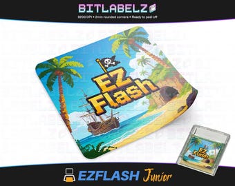 Étiquette de remplacement EZ Flash Junior (Jr.) v5 « Pixel Pirate Cove »