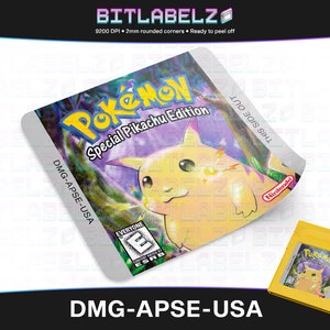 May include: A yellow Game Boy Color cartridge with a holographic sticker featuring Pikachu from the Pokemon Special Pikachu Edition game. The sticker has a purple background with stars and the text "Pokemon Special Pikachu Edition" and "DMG-APSE-USA". The cartridge is labelled "Pokemon Special Pikachu Edition" and has an ESRB rating of "Everyone".