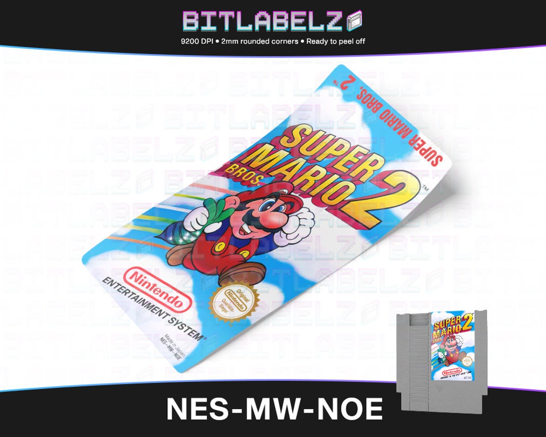 Super Mario Bros. 2 Replacement Label NES-MW-NOE 