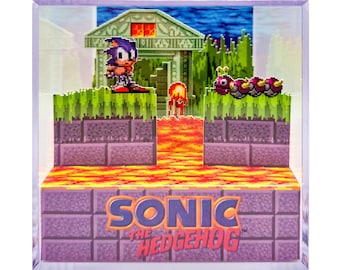 Sonic The Hedgehog - Marble Zone | Diorama Cube | 3D Acrylic Cube