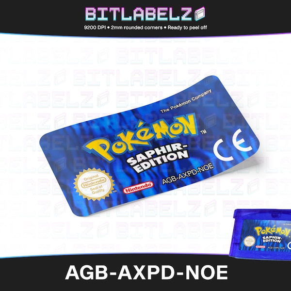 Pokémon Saphir-Edition » Replacement Label » AGB-AXPD-NOE » Metallic Effect