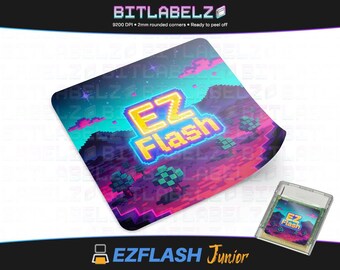 Étiquette de remplacement EZ Flash Junior (Jr.) v3 « Neon Pixel Horizon »