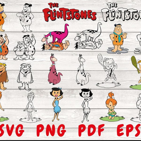 Flintstones Svg, The Flintstones, Dino Svg, Bam Bam Svg, Flintstone Svg, 90s Cartoon Svg, Fred Flintstone, Barney svg, Flintstones bundle