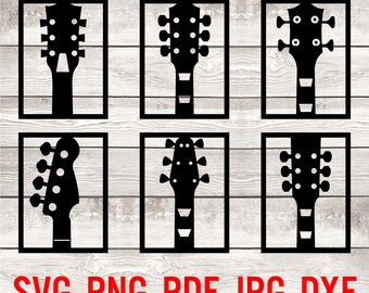 Guitare Svg adapté à la découpe laser, Svg guitare, musicien, Svg musique, clipart guitare, vecteur de guitare, note de musique Svg, fichier de coupe guitare