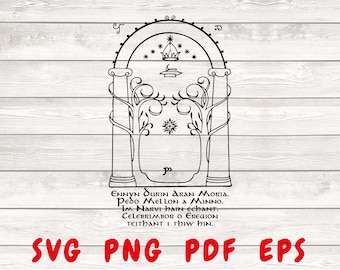 Seigneur des anneaux Svg, portes de Durin, Moria Svg, Terre du Milieu Moria Svg, la porte de la Moria Svg, LOTR Svg, Mellon, Svg Seigneur des anneaux