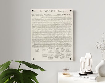Panel de pared acrílico de Declaración de Independencia
