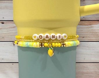 Braccialetto Pomelo Stack per Tumbler - Giallo Sole - Nome - Accessori per tazze - Ananas Limone - Quencher - Protour