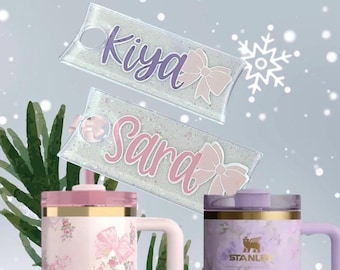 LSF Stanley Name Plate Topper | Floral Rosette Tumbler Accessory | Coquette |  Love Shack Fancy | Chantilly | Alpine | Pink Peppermint