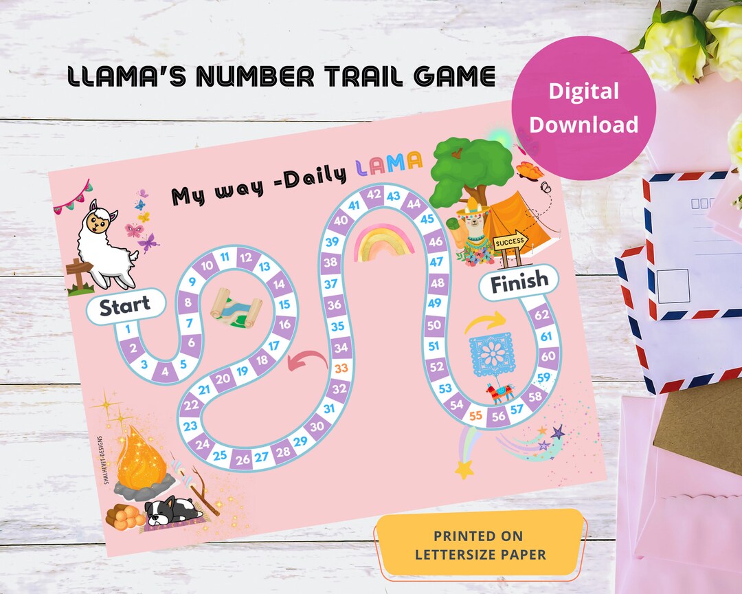 Printable Animal Games Llama Game Printable, Llama Activity for Kids