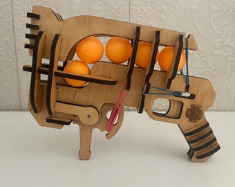 Pistolet de ping-pong, tireur de balle de ping-pong, jouet pour enfant fait à la main, pistolet-jouet