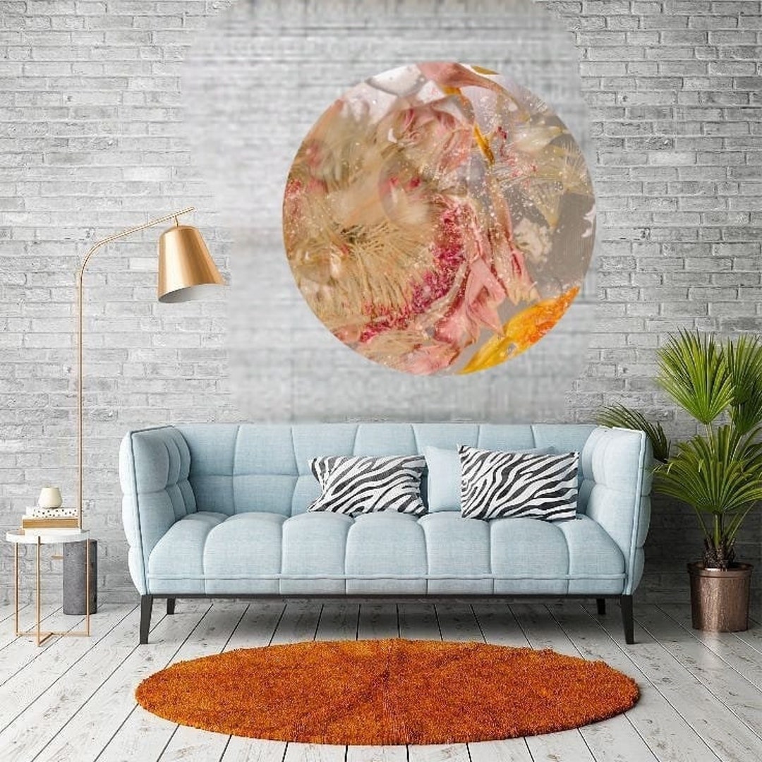 Wall Circle / Wall Decoration Flower Abstract Ø 100 5mm Etsy