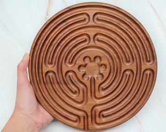 Chartres Labyrinth Inspired, Wooden Finger Labyrinth, Finger Labyrinth, Finger Labyrinth, Meditation Corner, Wood Labyrinth, Breathing Tool