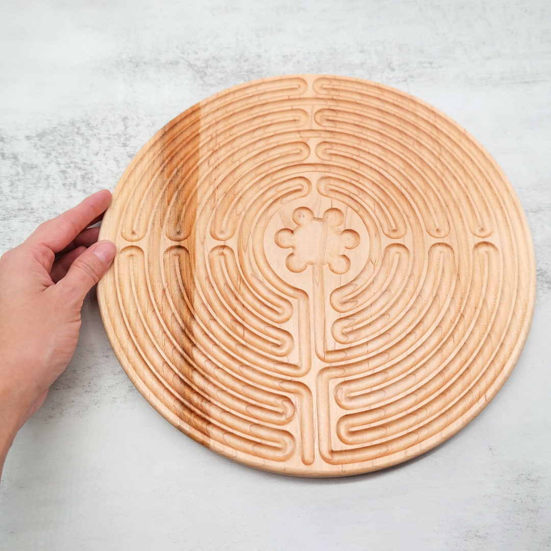 11 Circuit Chartres Cathedral Inspired Finger Labyrinth, Wooden ...