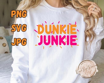 Dunkie Junkie Svg, Iced Coffee Addict Png (Digital Download)