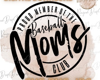 Clube de Mães de Jogadores de Beisebol SVG PNG JPG, Mãe Orgulhosa de Jogador de Beisebol (Download Digital)
