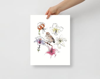 Lilies and Sparrows Print
