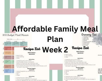 Affordable Family Meal Plan Budget Friendly Kid Friendly Meals (Week 2)