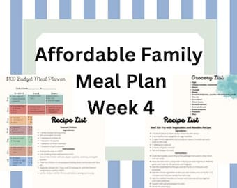 Family Meal Planner: Kid-Friendly Recipes, Week 4 (Digital Download)