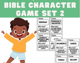 聖書キャラクターゲーム：「私は持っている、持っている人」印刷可能（セット2）