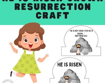 復活されたイエスのイースター冠のクラフト：キリスト教日曜学校のアクティビティ（印刷可能）