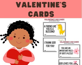 Christian Valentine's Day Cards for Kids: Bible Verse Printables (Digital Download)