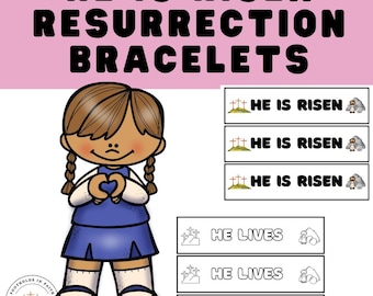 復活したイエスのイースターブレスレットクラフト：日曜学校のアクティビティ（印刷可能）