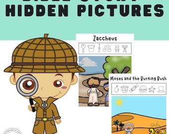 Bible Story Hidden Pictures Activity Pack: Christian Puzzles (Digital Download)