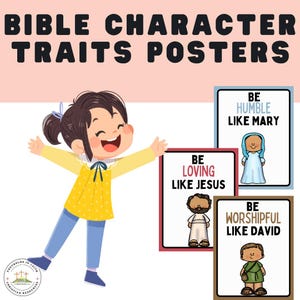 Bible Character Traits Posters: Sunday School Classroom Decor (Digital Download)