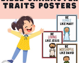 Bible Character Traits Posters: Sunday School Classroom Decor (Digital Download)