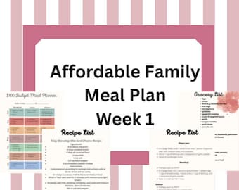 家族の食事プラン：予算に優しい夕食、レシピ、買い物リスト（第1週）