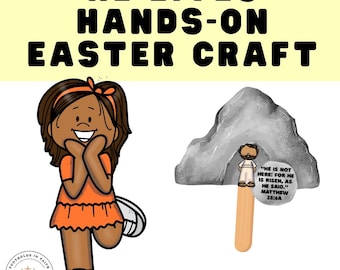 復活したイエスのアイスキャンディー棒工作：イースターの日曜学校のアクティビティ（デジタルダウンロード）