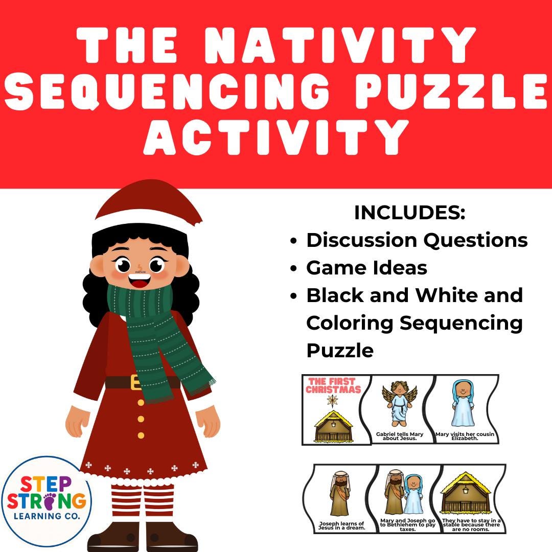 First Christmas Sequencing Puzzle Printable | Nativity Story Order Game ...