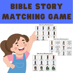 Bible Stories Matching Game for Kids – Fun Homeschool, Sunday School, and Children&#39;s Church Activity