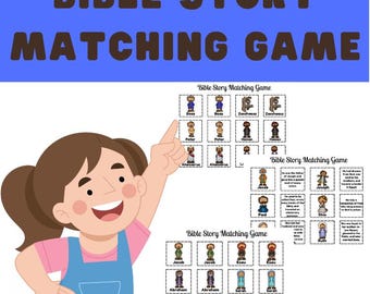 子どものための聖書物語マッチングゲーム - 楽しいホームスクール、日曜学校、子ども教会のアクティビティ