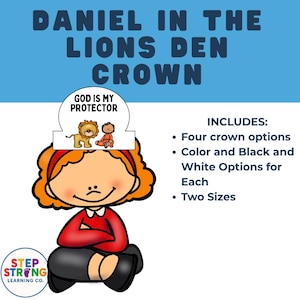 Daniel and the Lions&#39; Den Crown Craft: Printable Bible Story (PDF Download