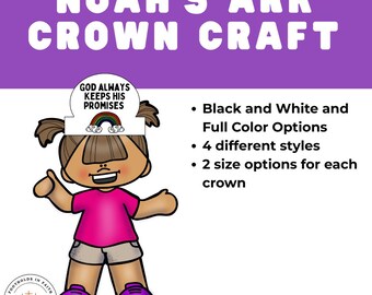 Noah's Ark Crown Craft: Printable Sunday School Activity (Digital Download)