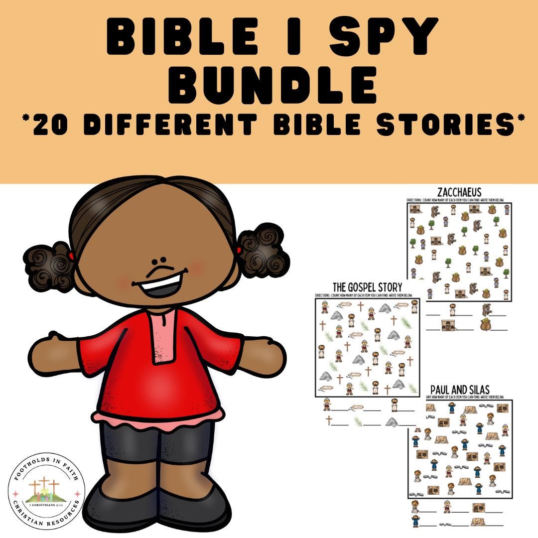 Bible Story I Spy Game Printable – Sunday School/kids Church Activity ...