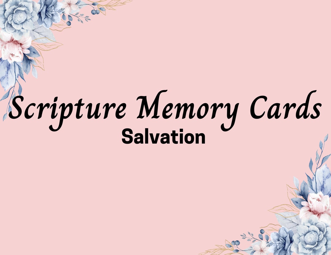 Floral Scripture Memory Cards: KJV Salvation Verses (set of 12) - Etsy