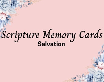 花柄聖書暗記カード：KJV救いの聖句（12枚セット）